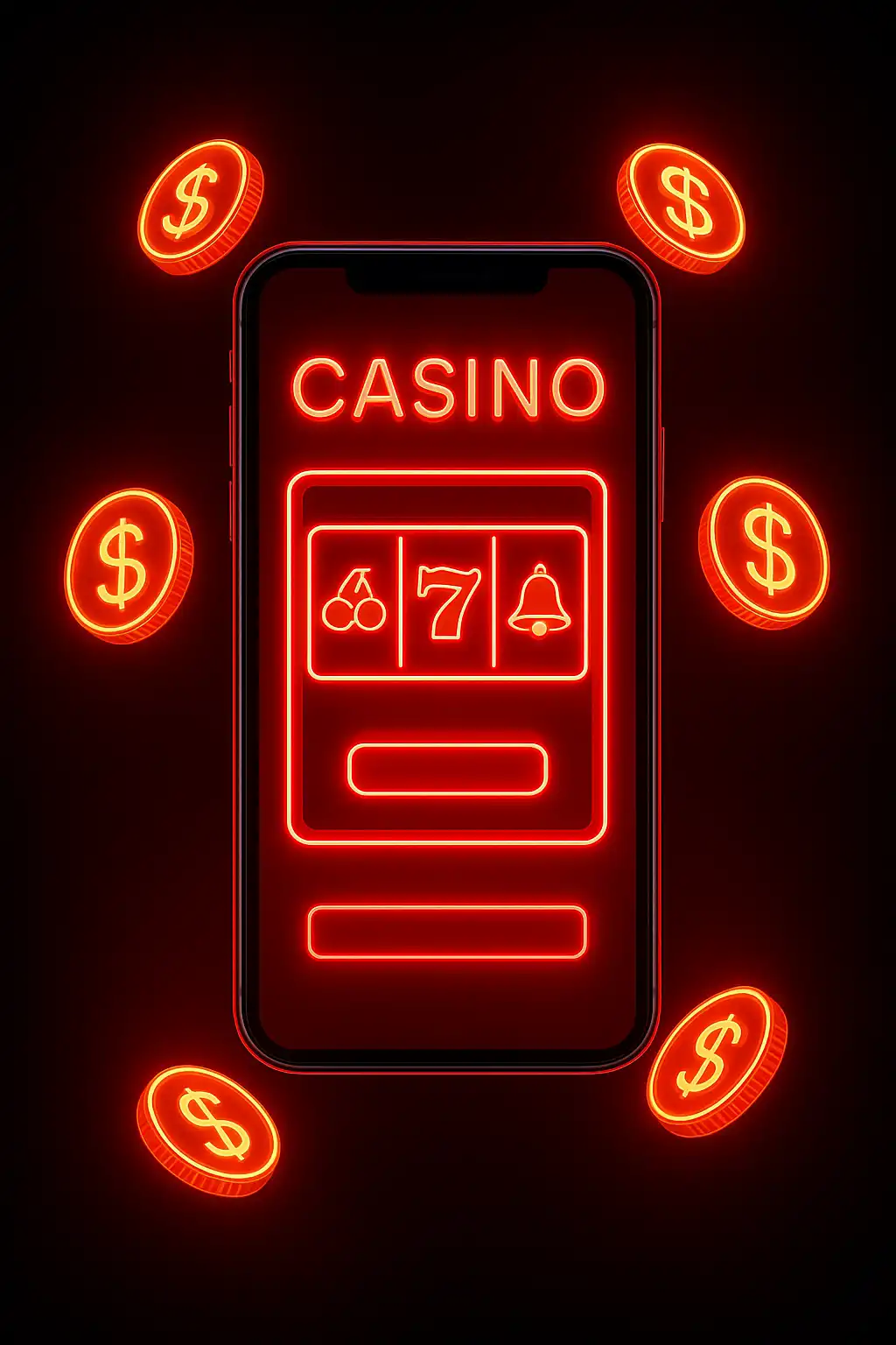Smartphone screen displaying the Pawbets casino app with neon red interface